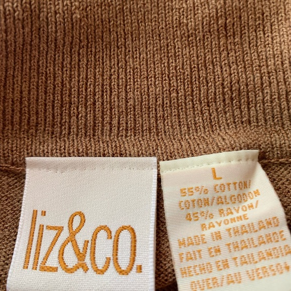 Liz & Co Sweater Vest, Long duster style, side slits, Large - Picture 3 of 6